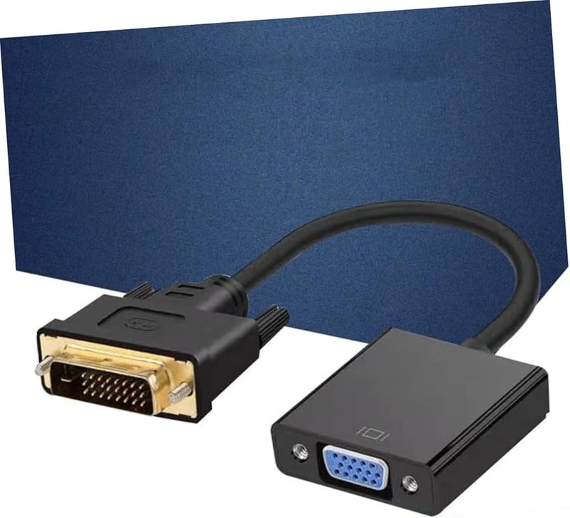 Uonlytech DVI D Male to VGA Female Adapter Converter Cable 1080P Black - Image 5